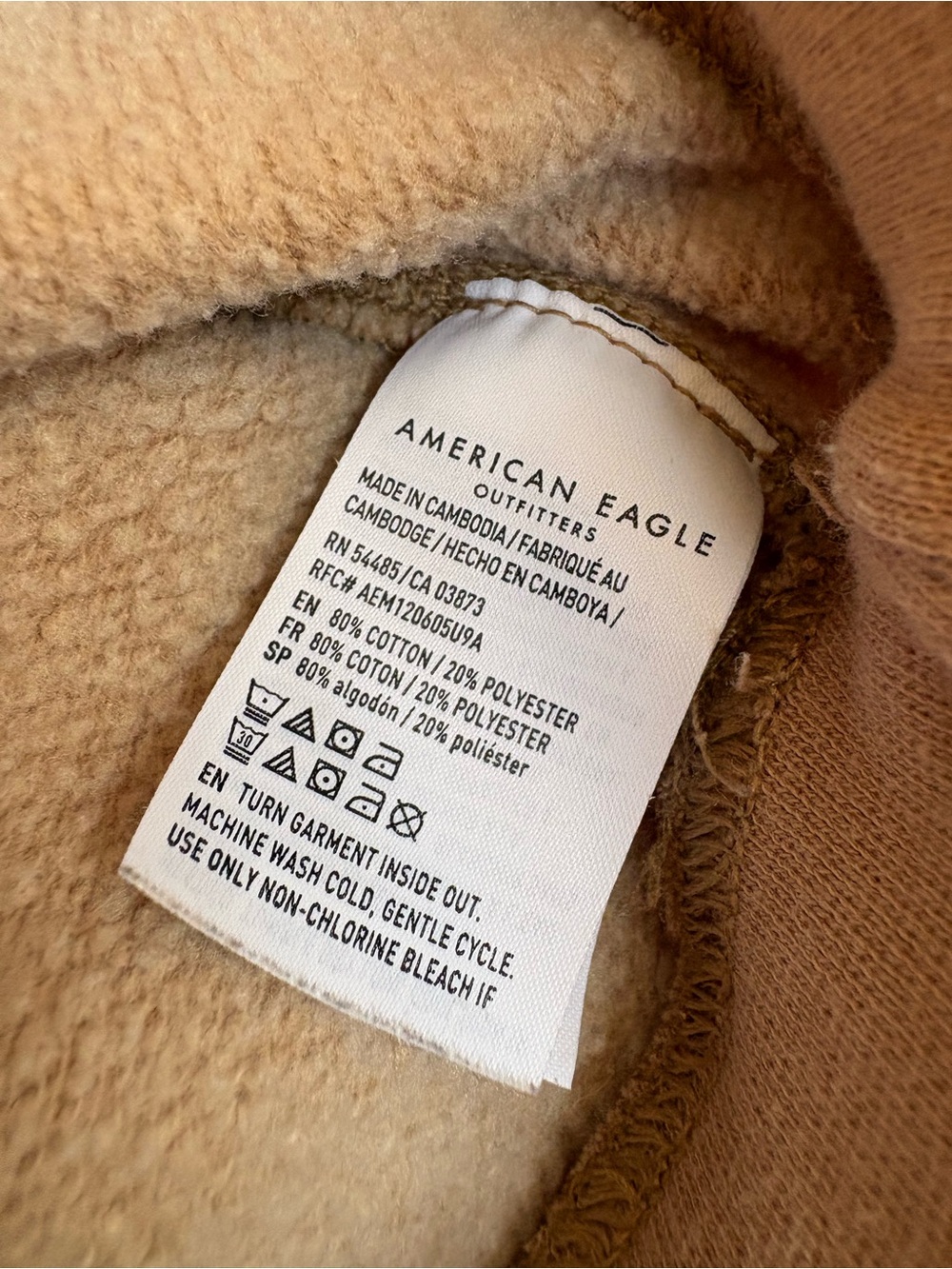 Women’s Crewneck Sweatshirt in Light Beige - Classic Comfort distressed - Picture 3 of 6